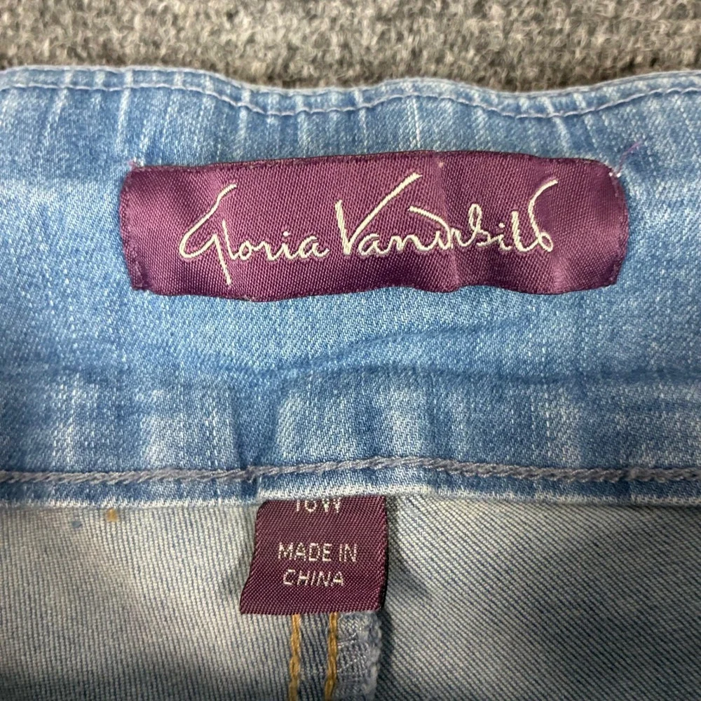 Gloria Vanderbilt Amanda Pull On Jeans‎ Womens 16W Light Wash Tapered High Rise